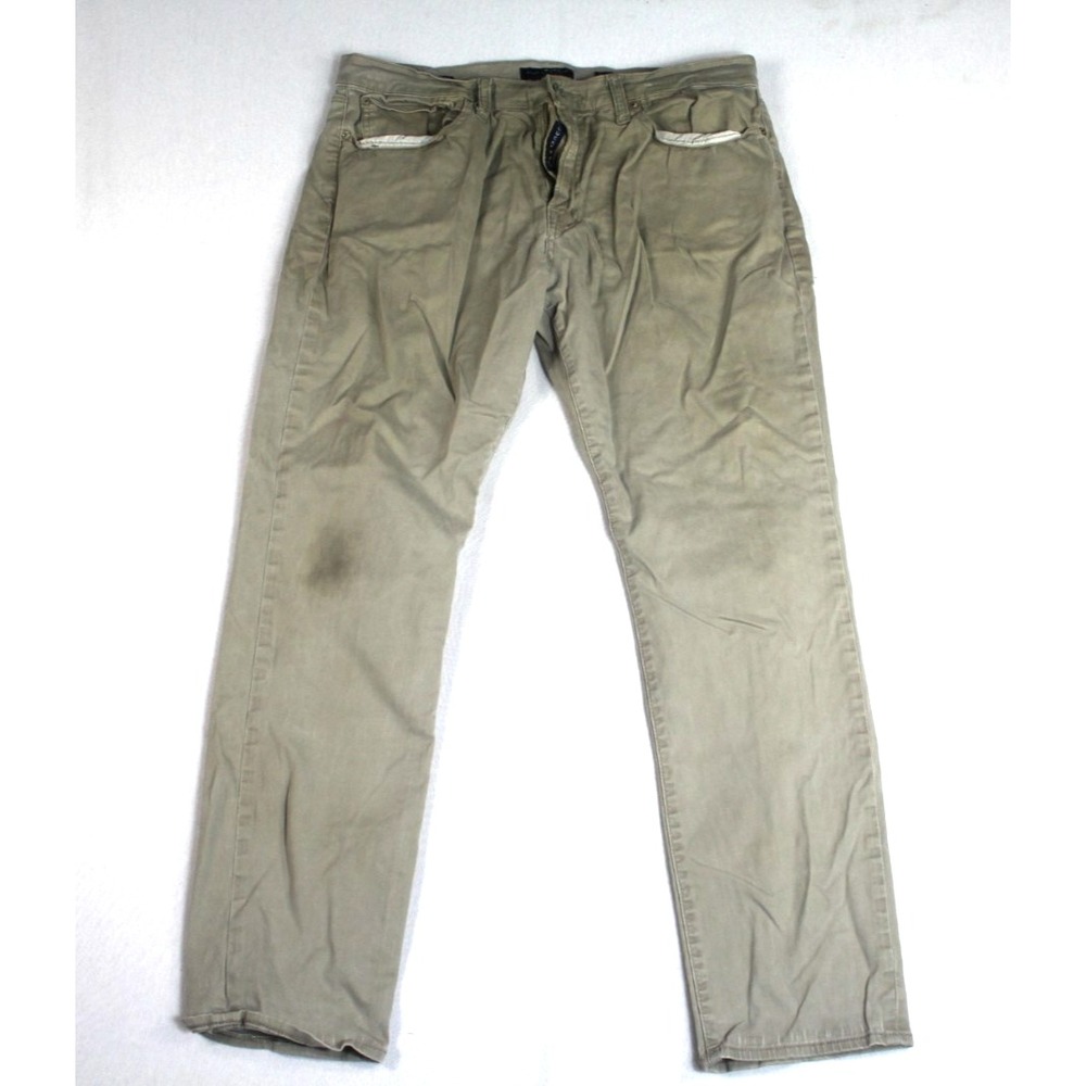 Lucky Brand Men Beige Pants 121 Slim Dirty Casual Size 36X32